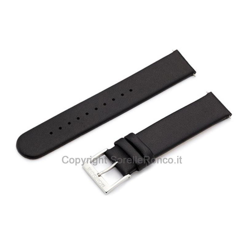 CINTURINO MONDAINE PELLE NERA LISCIA 18MM