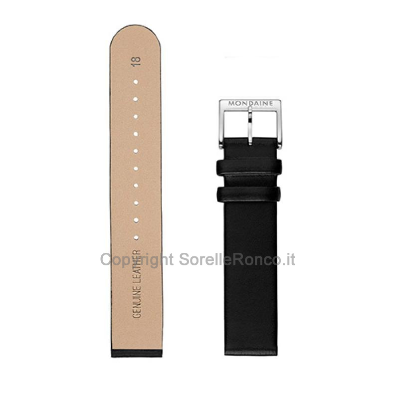 CINTURINO MONDAINE PELLE NERA LISCIA 18MM