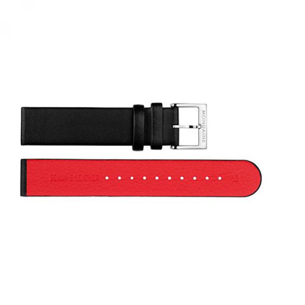 FE3118-2Q - Cinturino Mondaine Nero Interno Rosso 18mm