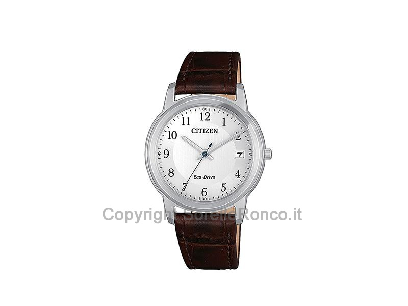 CITIZEN SOLO TEMPO 30MM ARGENTO E PELLE MARRONE