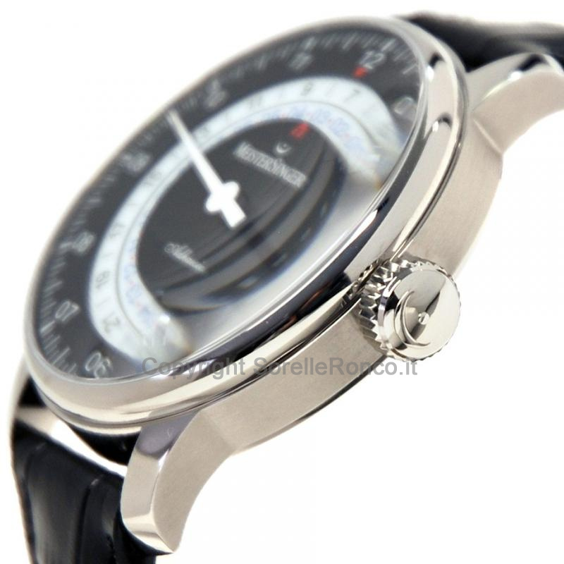 MEISTERSINGER ADHAESIO NERO/BIANCO GMT 43MM