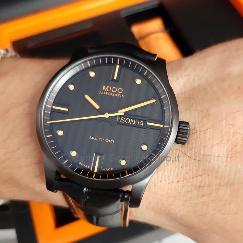 MIDO MULTIFORT NERO 42MM CINTURINO PELLE NERA