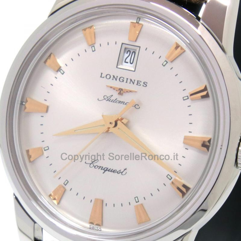 LONGINES CONQUEST ACCIAIO SILVER 40MM AUTOMATICO