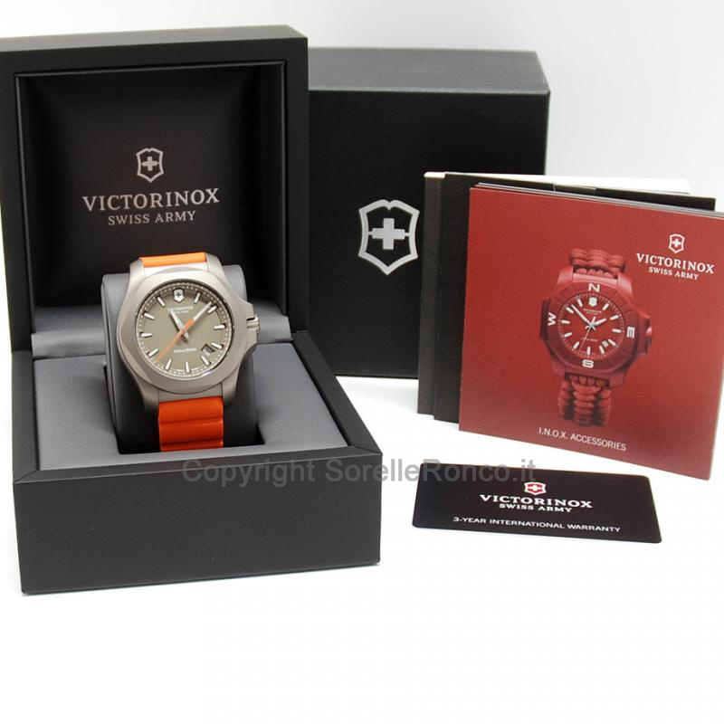 VICTORINOX I.N.O.X. TITANIUM ARANCIONE 43MM GOMMA