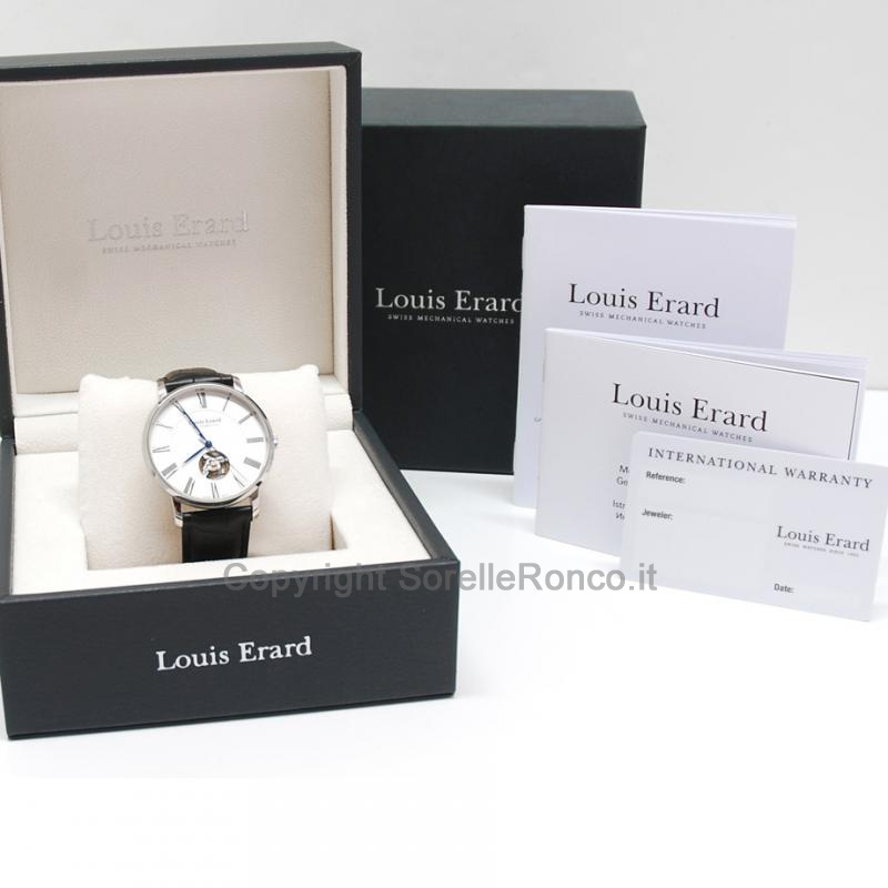 LOUIS ERARD EXCELLENCE 40MM AUTO ARGENTO PELLE