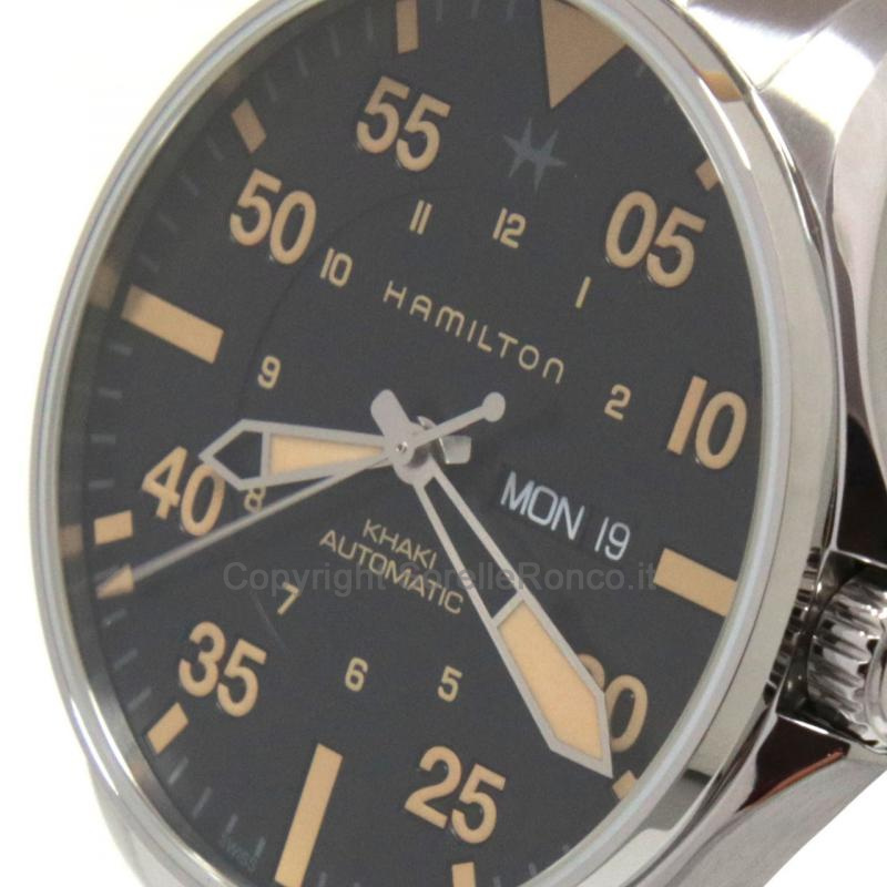 HAMILTON KHAKI AVIATION PILOT DAY DATE NERO 46MM