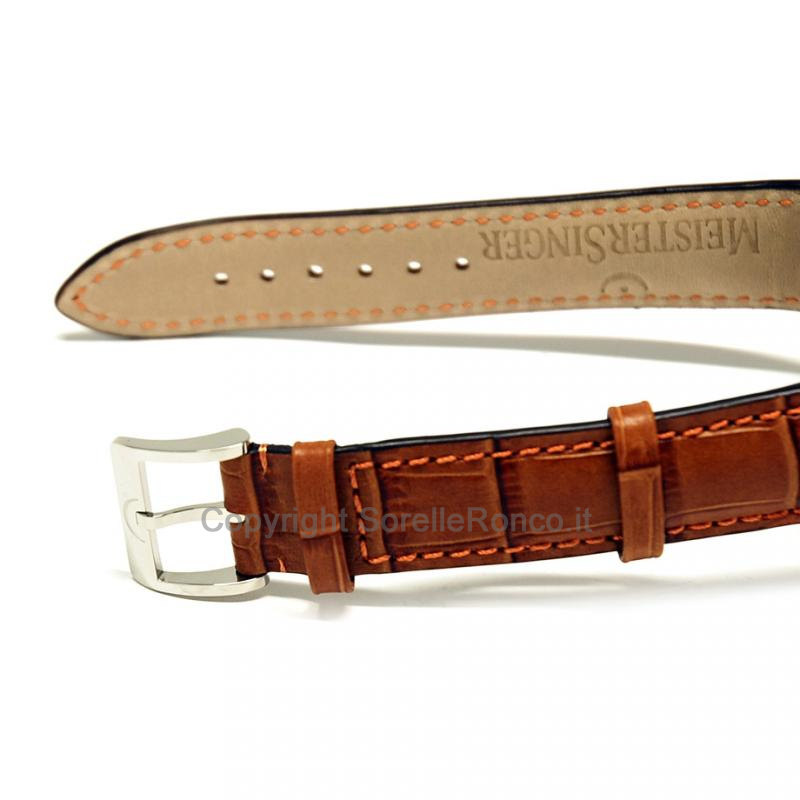 MEISTERSINGER CLASSIC N.3 43MM BLU PELLE COGNAC
