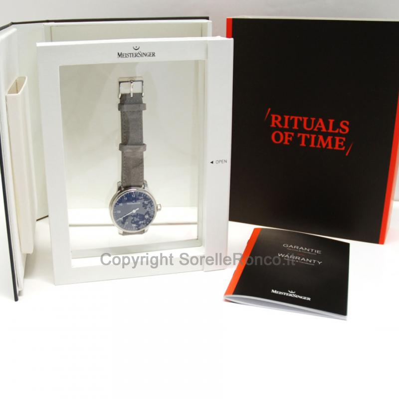MEISTERSINGER CLASSIC N.1 43MM BLU SUEDE GRIGIO