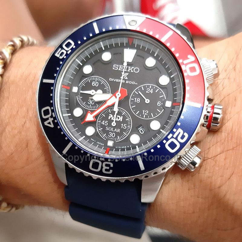 SEIKO PROSPEX NERO 43.5MM BRACCIALE CAUCCIÙ BLU