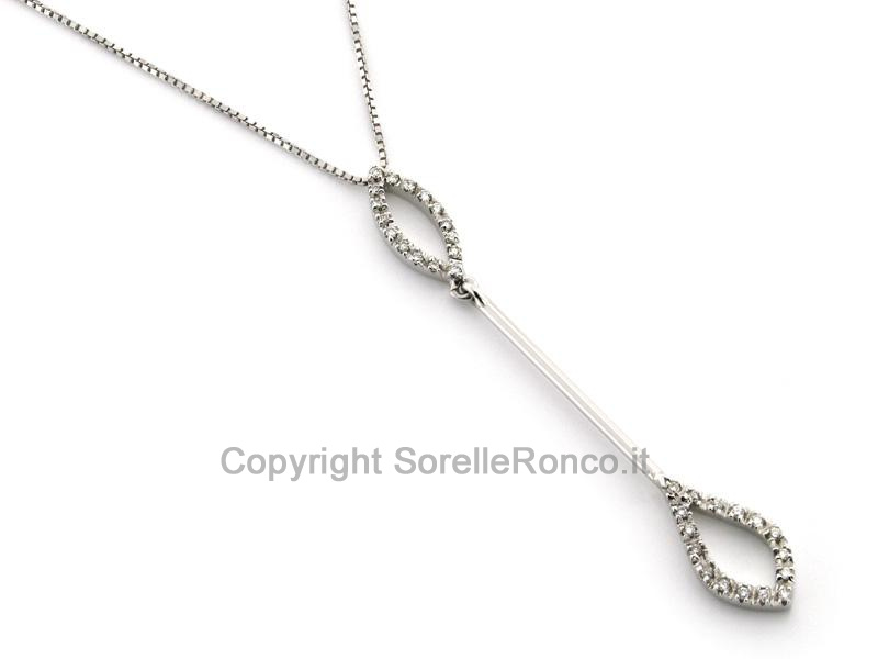 COLLANA IN ORO BIANCO E DIAMANTI 0.14 CT