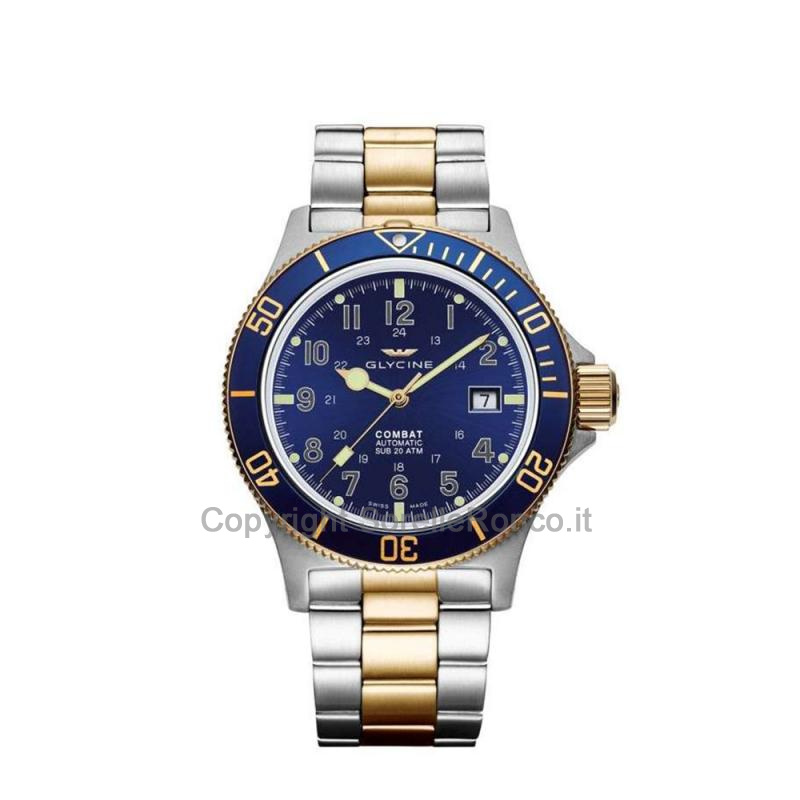 OROLOGIO GLYCINE COMBAT SUB BICOLOR PVD BLU 42MM