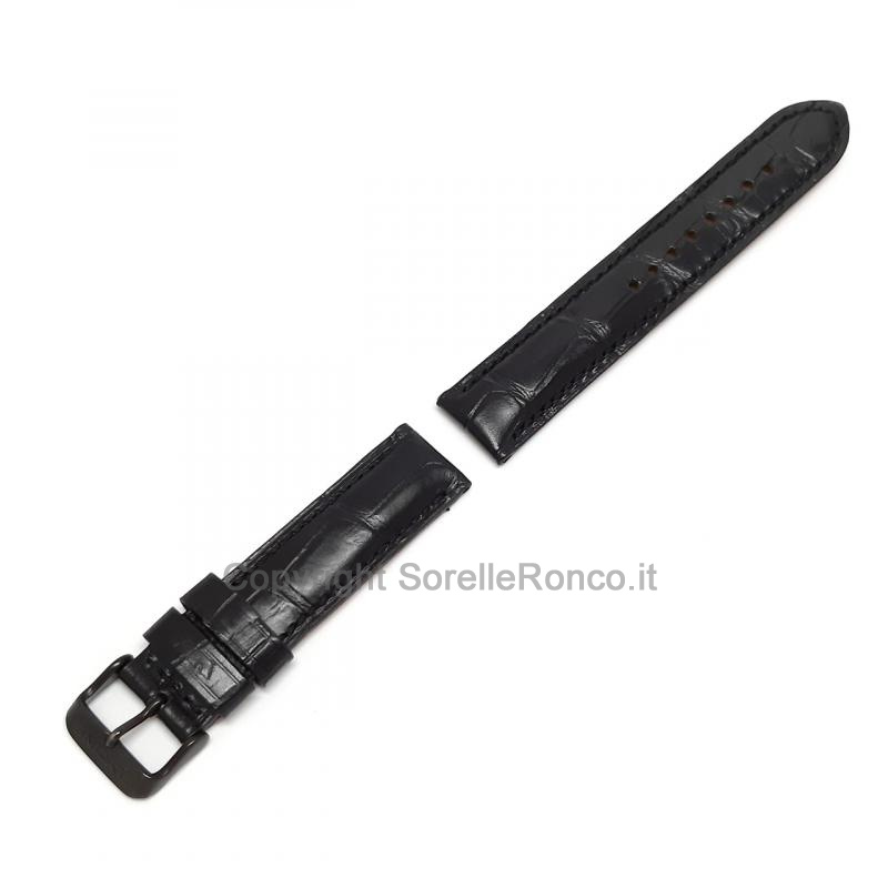 CINTURINO GLYCINE PELLE NERA STAMPA COCCO 20MM