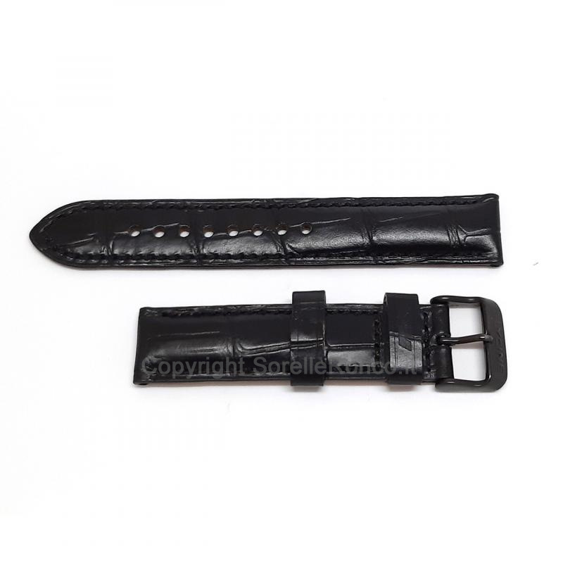 CINTURINO GLYCINE PELLE NERA STAMPA COCCO 20MM