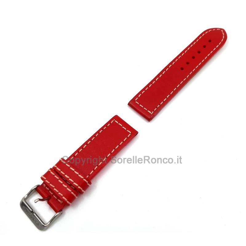CINTURINO GLYCINE PELLE ROSSA E BIANCA 22MM