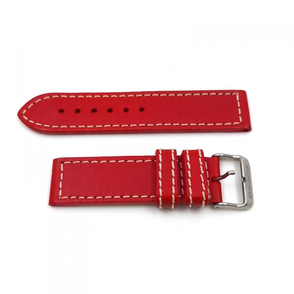 GLY-CIN-0002 - Cinturino Glycine Pelle Rossa e Bianca 22mm