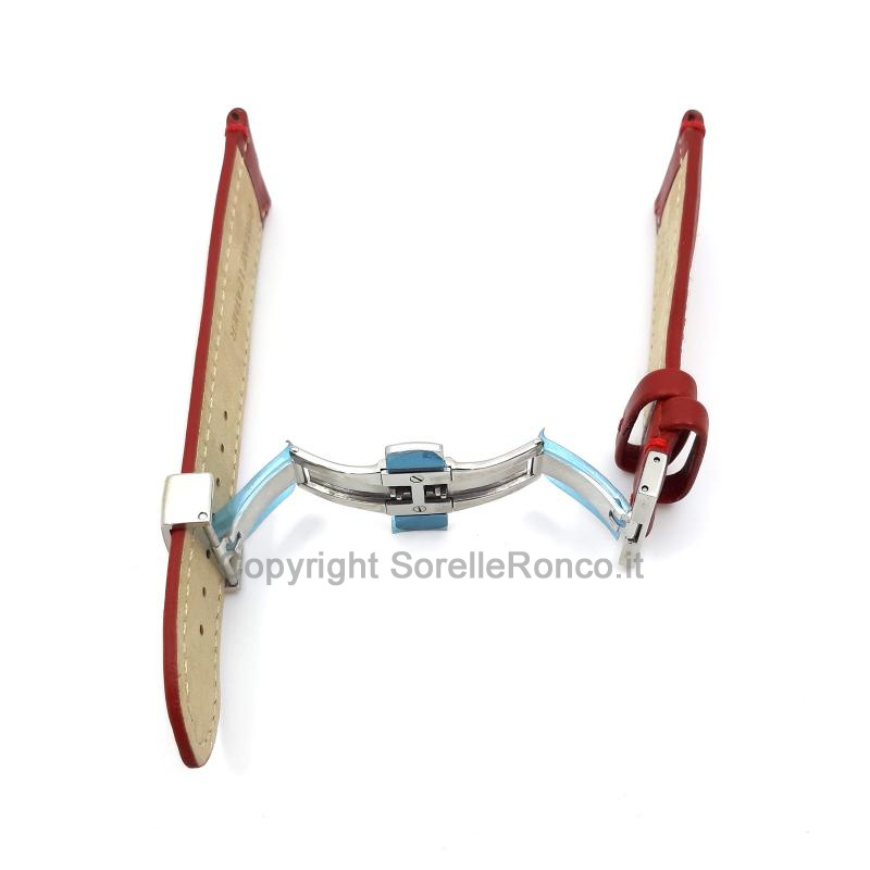 CINTURINO GLYCINE PELLE ROSSA DEPLOYANTE 22MM