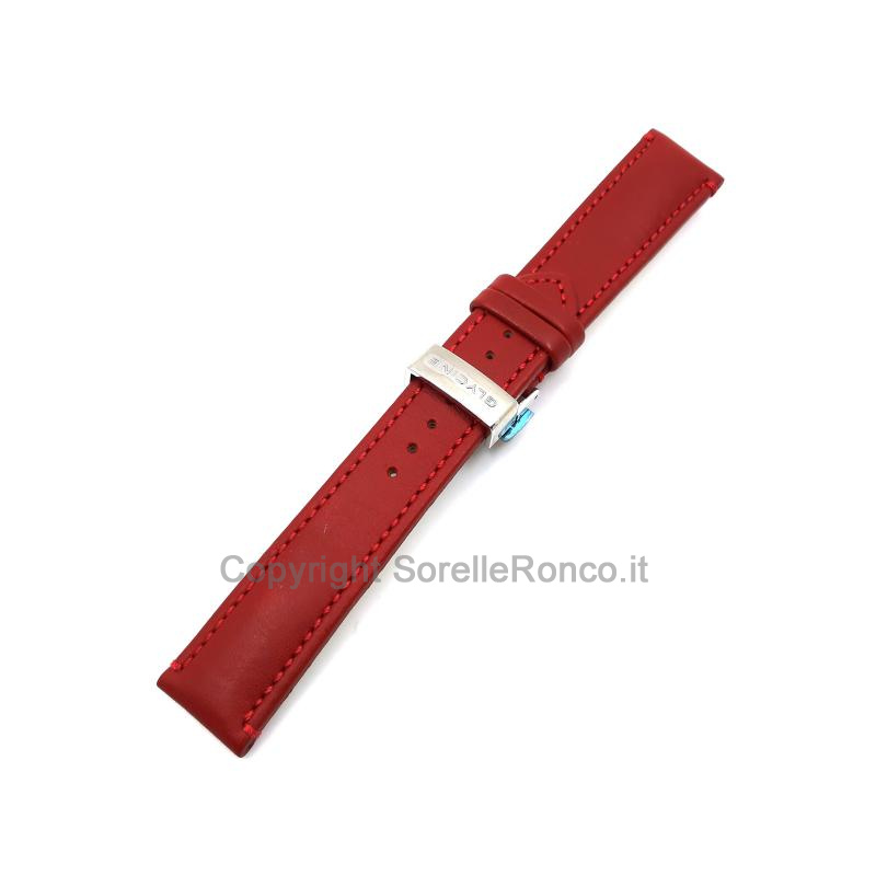 CINTURINO GLYCINE PELLE ROSSA DEPLOYANTE 22MM
