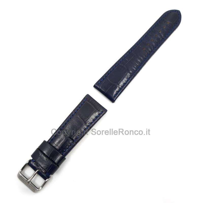 CINTURINO GLYCINE BLU PELLE STAMPA COCCO 24MM
