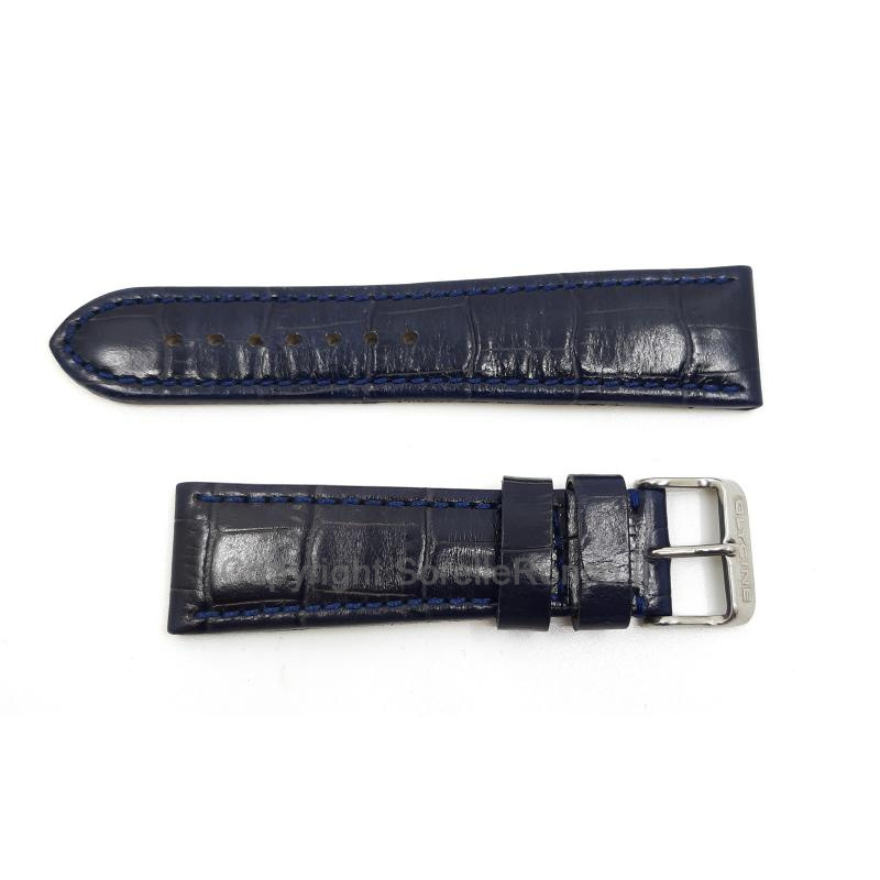 CINTURINO GLYCINE BLU PELLE STAMPA COCCO 24MM