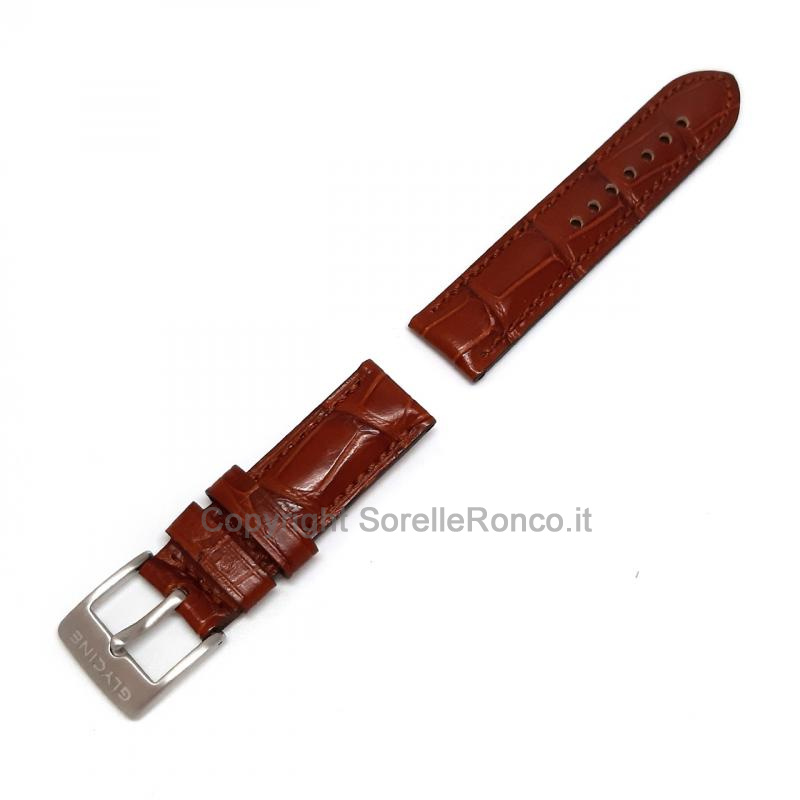 CINTURINO GLYCINE PELLE NERA STAMPA COCCO 20MM