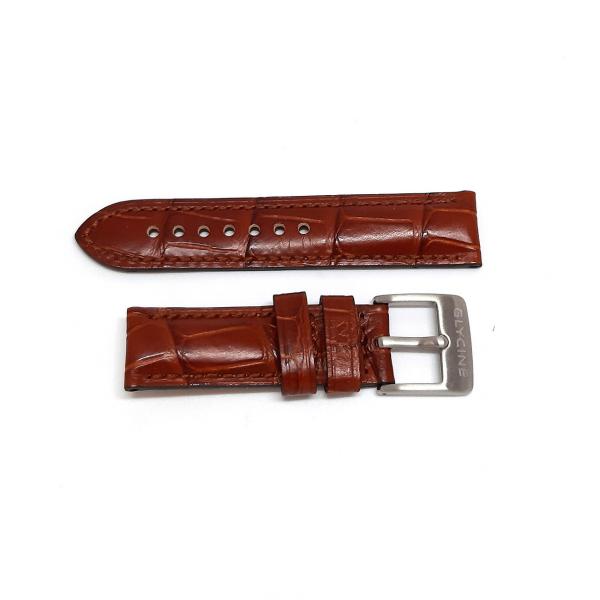 GLY-CIN-0009 - Cinturino Glycine Pelle Nera Stampa Cocco 20mm