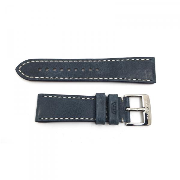GLY-CIN-0010 - Cinturino Glycine Pelle Grigio/Blu 24mm
