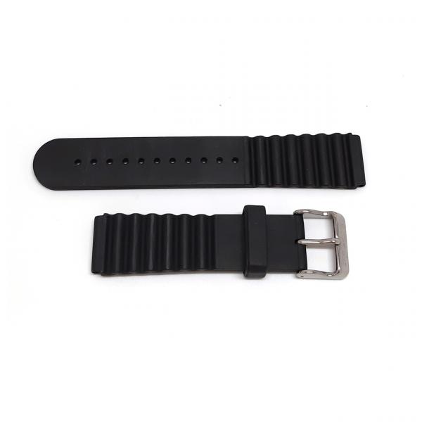 GLY-CIN-0011 - Cinturino Glycine Nero Opaco Gomma 20mm