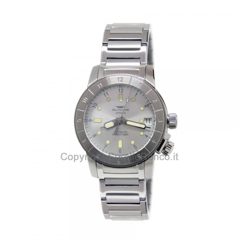 GLYCINE AIRWOMAN DOUBLE TWELVE SILVER 36MM