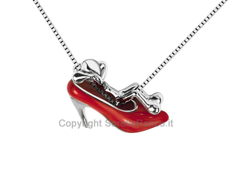 PENDENTE SCARPA ROSSA PENSIERI FELICI
