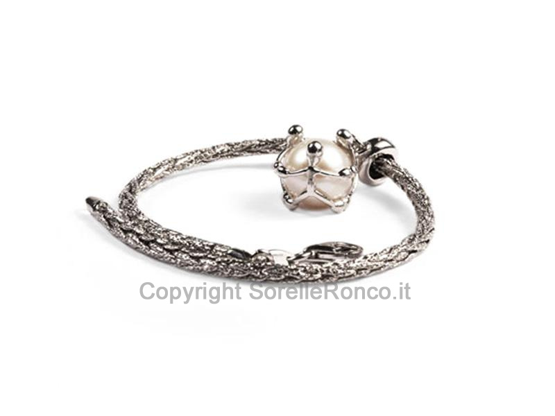BRACCIALE PENSIERI FELICI CHARM ARGENTO E PERLA
