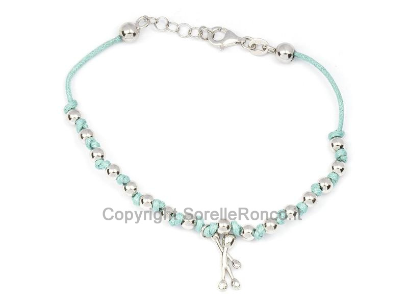 BRACCIALE PENSIERI FELICI COTONE VERDE