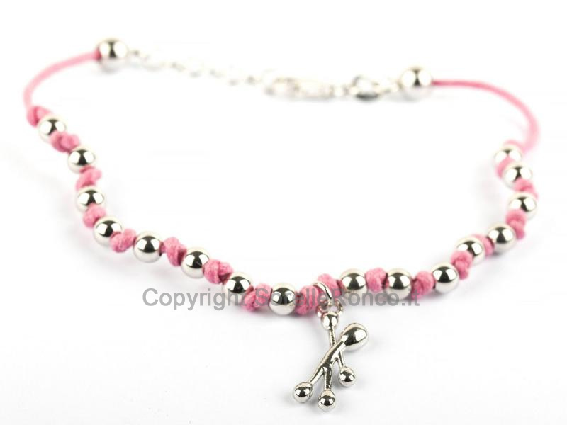 BRACCIALE PENSIERI FELICI COTONE FUCSIA