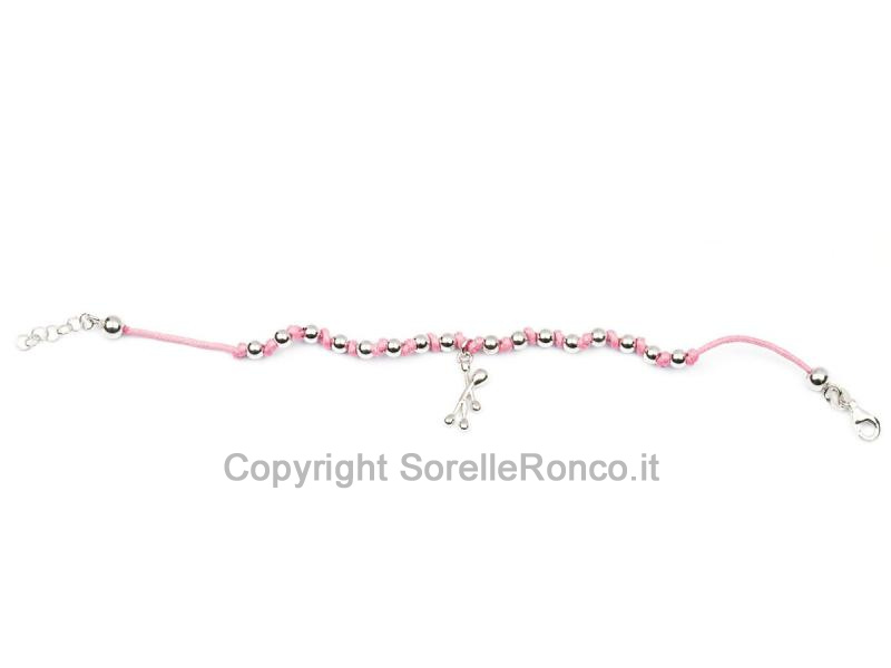 BRACCIALE PENSIERI FELICI COTONE FUCSIA
