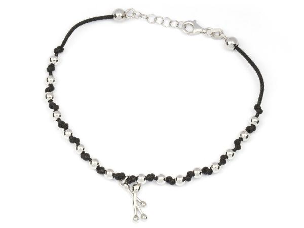 GS1047N - Bracciale Pensieri Felici Cotone Nero