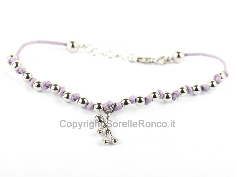 BRACCIALE PENSIERI FELICI COTONE VIOLA