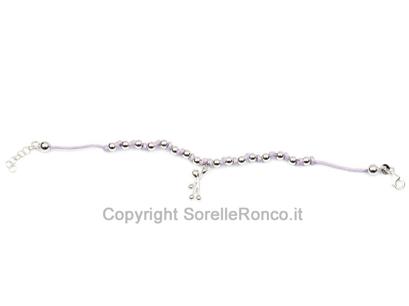 BRACCIALE PENSIERI FELICI COTONE VIOLA