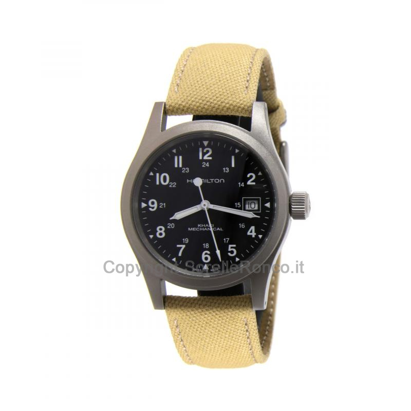 HAMILTON KHAKI FIELD MECHANICAL 38MM NERO E BEIGE