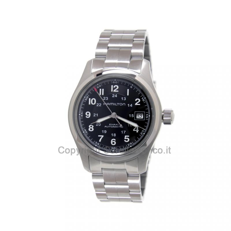 HAMILTON KHAKI FIELD AUTOMATICO NERO ACCIAIO 38MM