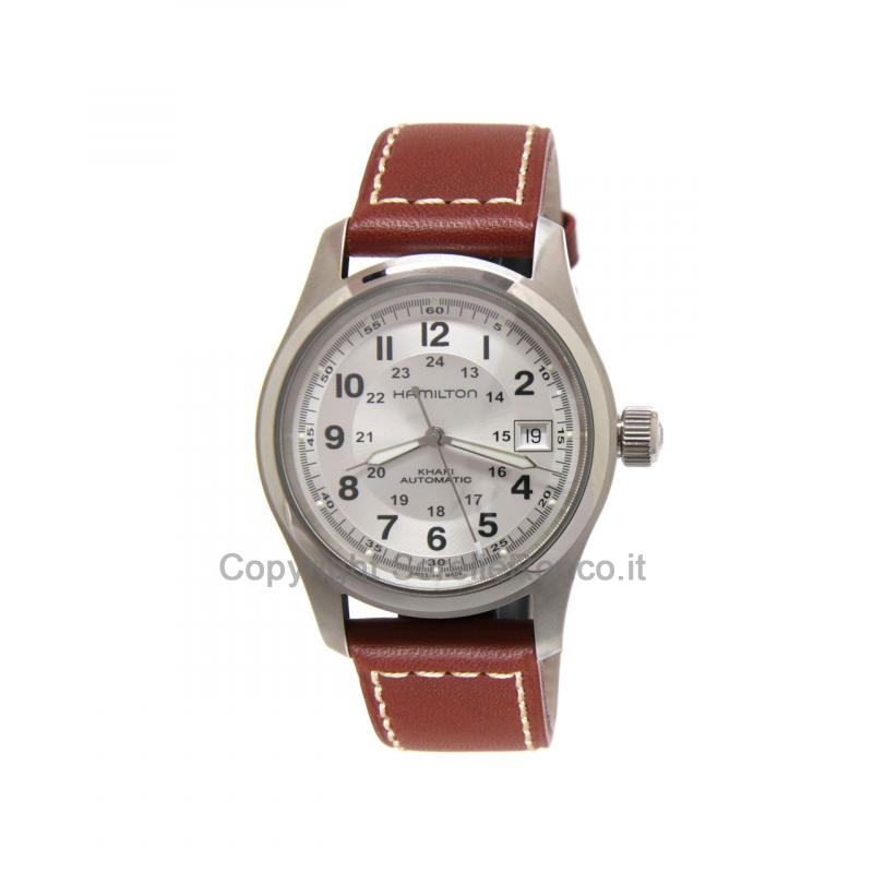 HAMILTON KHAKI FIELD AUTOMATICO 38MM SILVER PELLE