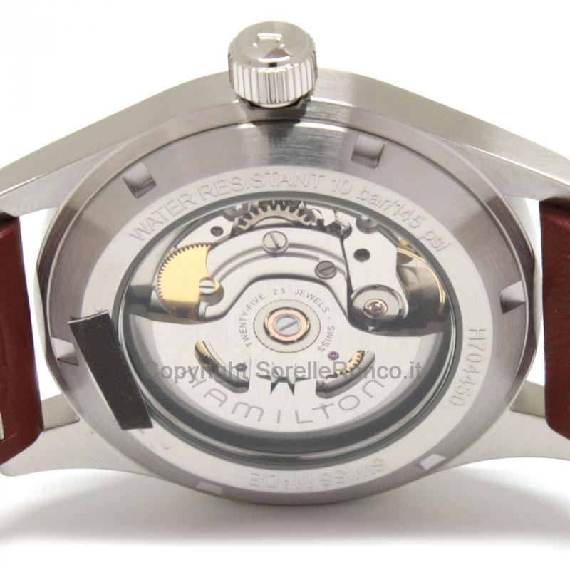 HAMILTON KHAKI FIELD AUTOMATICO 38MM SILVER PELLE