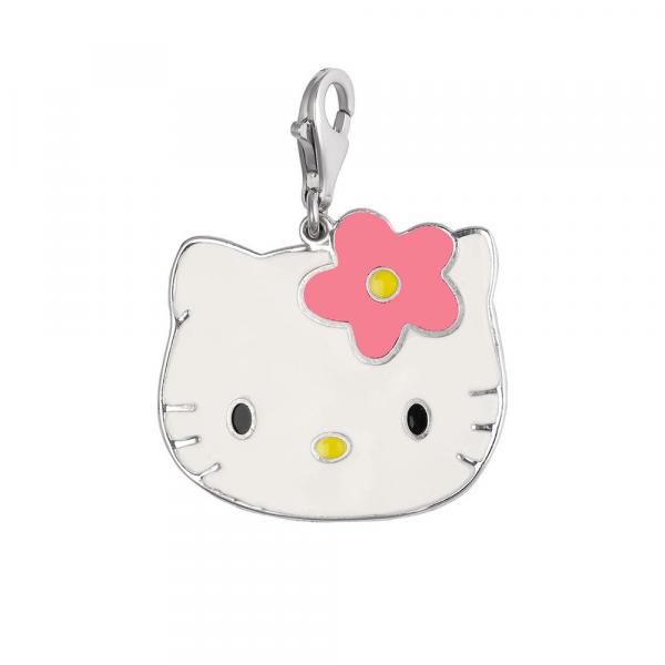 PKT1 - Hello Kitty Portachiavi Argento 925 Bianco e Rosa