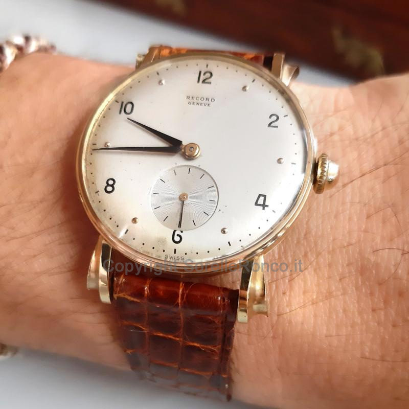 RECORD WATCH 33MM ARGENTO PELLE MARRONE MANUALE