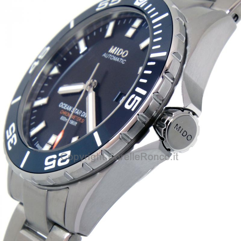MIDO OCEANS STAR BLU 43MM ACCIAIO CHRONO DIVER 600