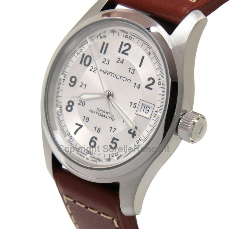 HAMILTON KHAKI FIELD AUTOMATICO 38MM SILVER PELLE