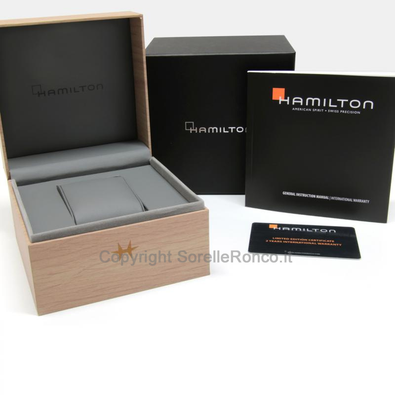 HAMILTON VALIANT SILVER 40MM PELLE NERA AUTOMATICO