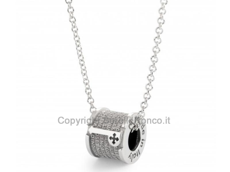 INCIPIT PENDANT PATER ORO BIANCO 9 KT