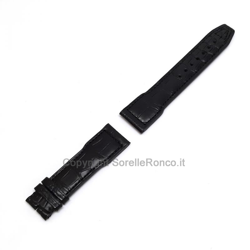 CINTURINO IWC PELLE ALLIGATORE NERA 20MM