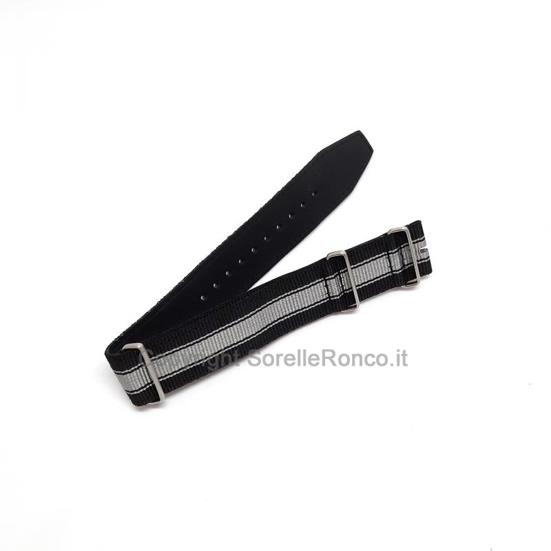 CINTURINI IWC NATO NERO E GRIGIO 20MM