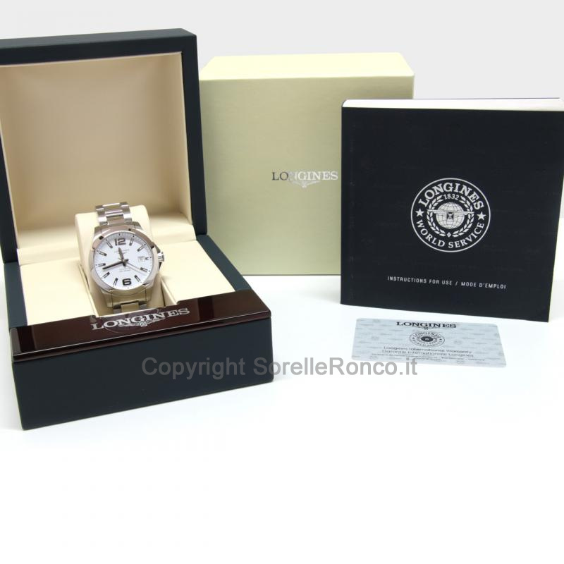 LONGINES CONQUEST BIANCO OPACO AUTOMATICO 39MM
