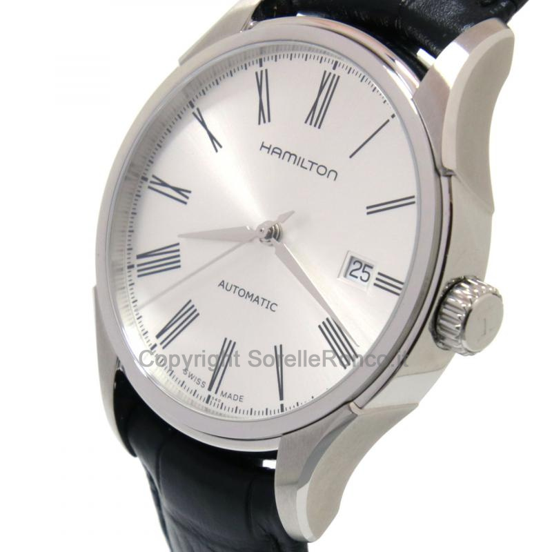 HAMILTON VALIANT SILVER 40MM PELLE NERA AUTOMATICO